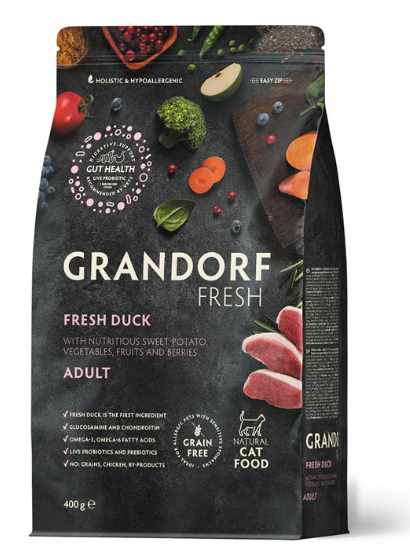 GRANDORF (Грандорф) Fresh корм для стерилизованных кошек Свежее мясо утки с бататом 2 кг