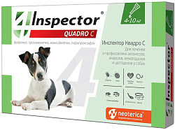 Inspector (Инспектор) капли Квадро К для собак 4-10кг, 1 пипетка, Неотерика